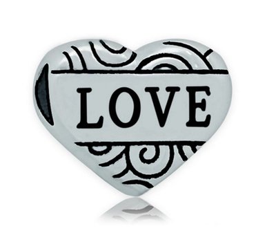 Bedels Kralen Family hartje love bedel zilver