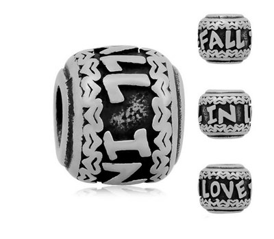Bedels Kralen Fall in love bedel zilver