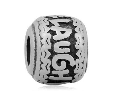 Bedels en Kralen Bedel live love laugh zilver voor bedelarmbanden