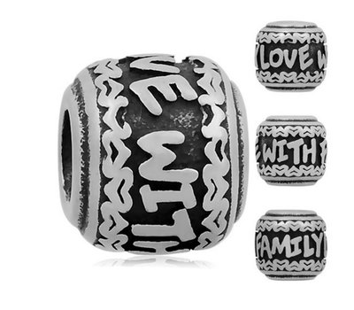 Bedels en Kralen Bedel familie zilver voor bedelarmbanden