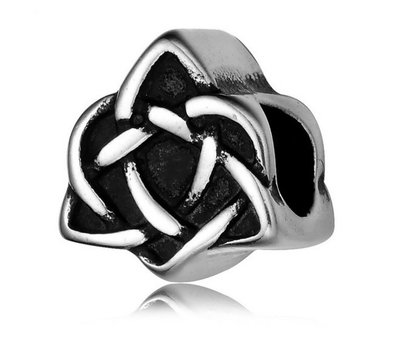 Bedels en Kralen Bedel keltisch hart zilver voor bedelarmbanden