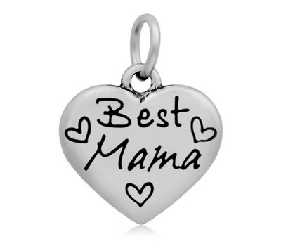 Hangende Bedels Hangende bedel Best Mama hartje zilver