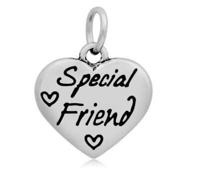 Hangende Bedels Hangende bedel Special friend hartje zilver