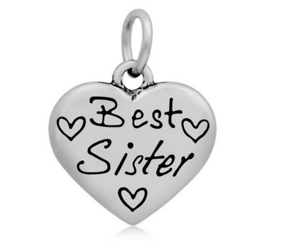 Hangende Bedels Hangende bedel Best sister hartje zilver
