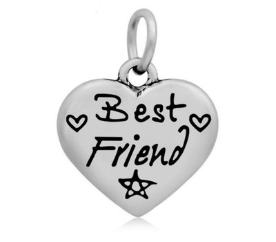 Hangende Bedels Hangende bedel Best friend hartje zilver