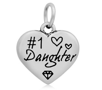 Hangende Bedels Hangende bedel nummer 1 Daughter hartje zilver