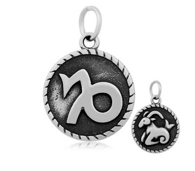 Hangende Bedels Hangende bedel sterrenbeeld steenbok zilver