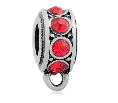 Hangende Bedels Bedel met oog kristal rood zilver