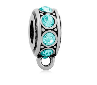 Hangende Bedels Bedel met oog kristal blauw zilver