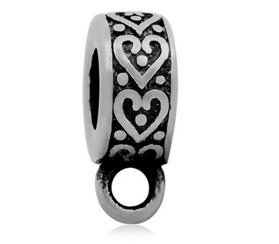Hangende Bedels Bedel met oog hartjes zilver