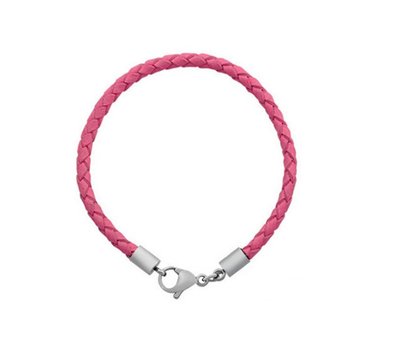 Armband voor Bedels Bedelarmband leer licht roze