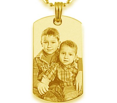 Ketting met foto Ketting Graveren Hanger dogtag goud