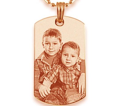 Ketting met foto Ketting Graveren Hanger dogtag Rosé Goud