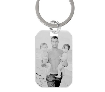 Graveer Sleutelhanger Foto en of tekst graveren op foto hanger kleine dogtag zilver sleutelhanger