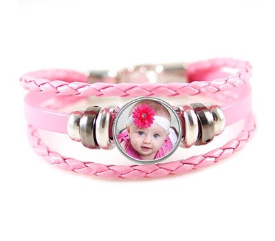 Armband met Foto Armband met Foto Roze Triple