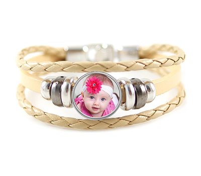 Armband met Foto Armband met Foto Beige Triple