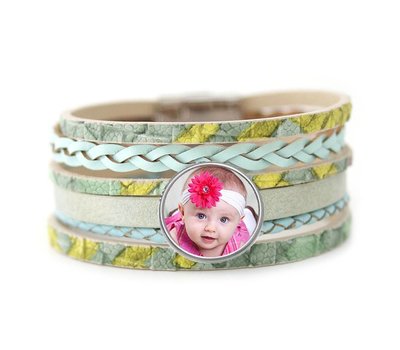 Foto Armbanden Armband leer multi color met foto
