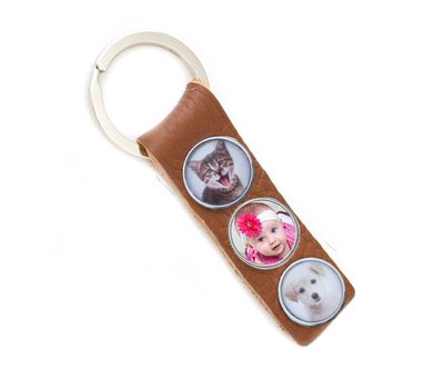Sleutelhanger met foto Foto Sleutelhanger Leer Lang Bruin
