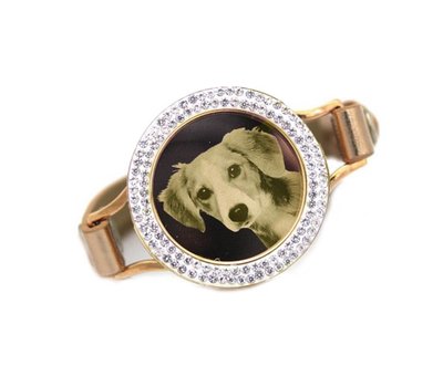 Graveer Armbanden Gouden Leren Armband met foto graveer munt smal goud met strass