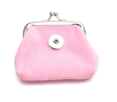 Clicks Sieraden Knip portemonnee fluweel licht roze