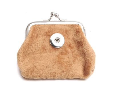 Clicks Sieraden Knip portemonnee fluweel beige