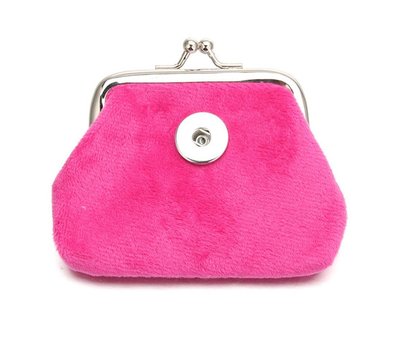 Clicks Sieraden Knip portemonnee fluweel donker roze