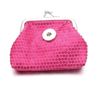 Clicks Sieraden Knip portemonnee pailletten donker roze