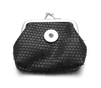 Clicks Sieraden Knip portemonnee pailletten zwart
