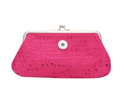 Clicks Sieraden Knip portemonnee pailletten groot donker roze