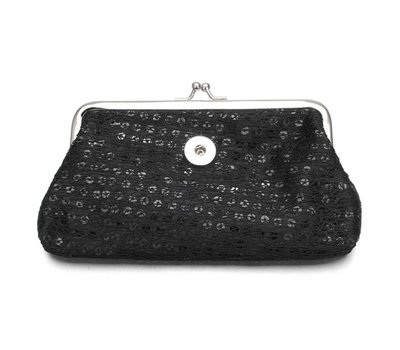 Clicks Sieraden Knip portemonnee pailletten groot zwart