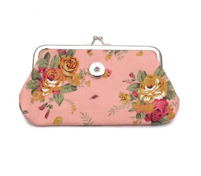 Clicks Sieraden Knip portemonnee groot bloemen roze