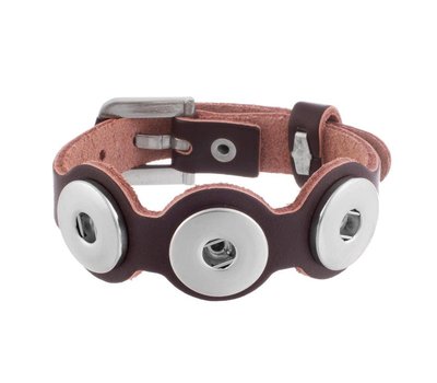 Clicks Sieraden Clicks armband Lilly leer bruin
