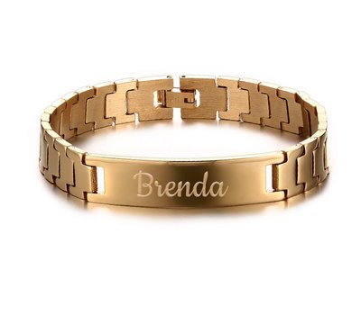 Armband Graveren Graveer armband Snake goud van Roestvrij staal