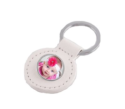 Foto Sleutelhanger Clicks Foto sleutelhanger rond wit 1 click