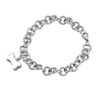 As Armbanden As armband met asbedel hondenbotje zilver