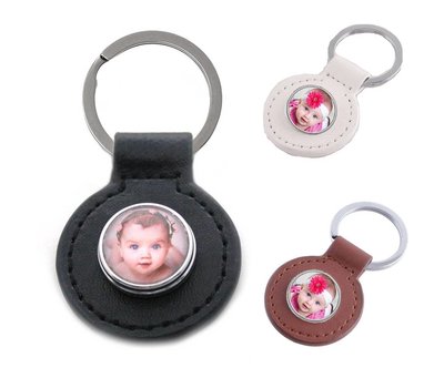 Leuke Ronde sleutelhangers in 3 kleuren met jouw foto!