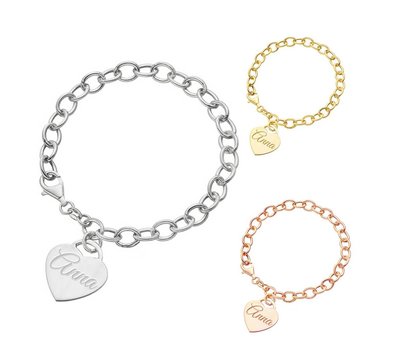 De trendy Love armband met naam in zilver en goud