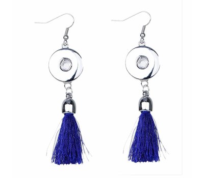 Clicks Sieraden Clicks Oorhangers met kwastje blauw Zilver