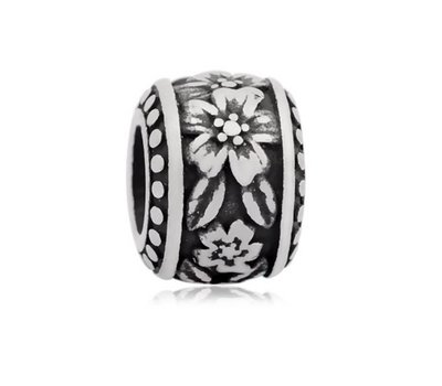 Bedels en Kralen Bedel lelie zilver voor bedelarmbanden