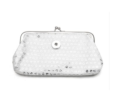 Clicks Sieraden Knip portemonnee pailletten groot zilver