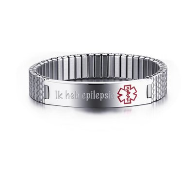Medische Alert Sieraden Tekst graveren Medische alert Stretch Armband van Roestvrij staal