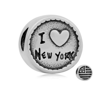 Bedels en Kralen Bedel New York zilver voor bedelarmbanden