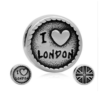 Bedels en Kralen Bedel Londen zilver voor bedelarmbanden