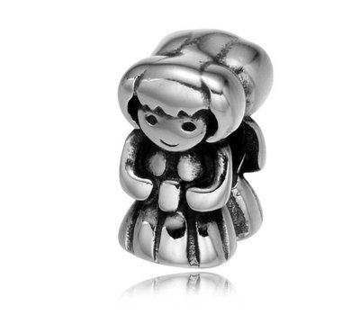 Bedels en Kralen Bedel meisje zilver voor bedelarmbanden