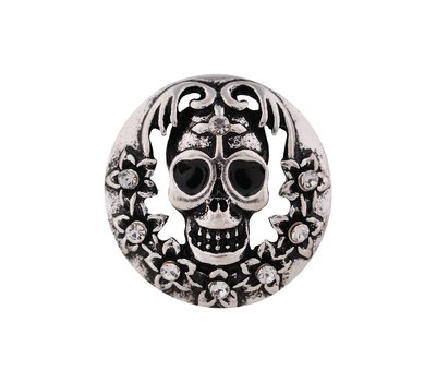 Clicks en Chunks | Click doodshoofd zilver voor clicks sieraden