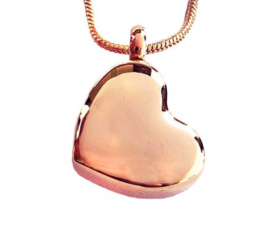 Ashangers | Ashanger schuin hart rose goud inclusief ketting