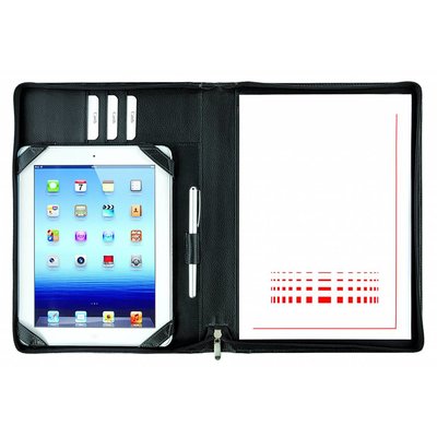 Leren Tablet schrijfmap A4 met rits