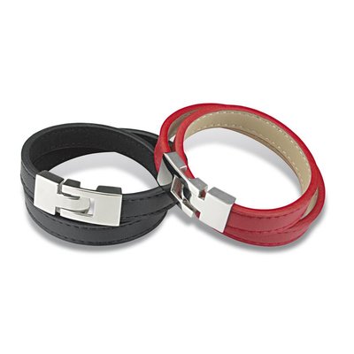 Leren wikkelarmband met metaalsluiting