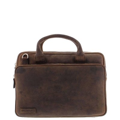Plevier Laptoptas plantaardig gelooid leer 2-vaks 13"-15" Plevier 554-2