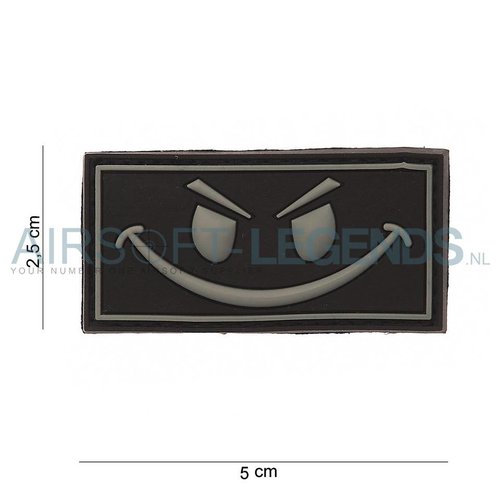 JTG Evil Smiley Rubber Patch Black JTG Evil Smiley Rubber Patch Black